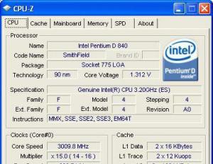 Pentium D - dviejų branduolių procesorių serija: apžvalga, charakteristikos, apžvalgos Atminties modulių specifikacijos
